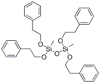 1,3-dimethyl-1,1,3,3-tetrakis(2-phenylethoxy)disiloxane Struktur