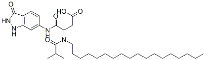 4-[(2,3-dihydro-3-oxo-1H-indazol-6-yl)amino]-3-[(2-methylpropionyl)octadecylamino]-4-oxobutyric acid Struktur