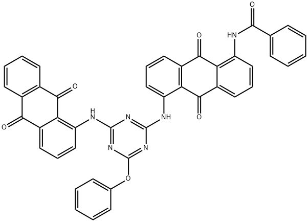 N-[5-[[4-[(9,10-dihydro-9,10-dioxo-1-anthryl)amino]-6-phenoxy-1,3,5-triazin-2-yl]amino]-9,10-dihydro-9,10-dioxo-1-anthryl]benzamide Struktur