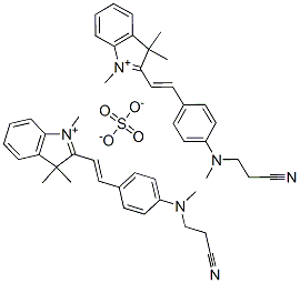 2-[2-[4-[(2-cyanoethyl)methylamino]phenyl]vinyl]-1,3,3-trimethyl-3H-indolium sulphate  Struktur