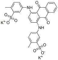 dipotassium [(9,10-dihydro-9,10-dioxo-1,4-anthrylene)diimino]bis(toluenesulphonate) Struktur