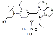 1-ethyl-2-[1,2,3,4-tetrahydro-1-(2-hydroxyethyl)-2,2,4-trimethyl-6-quinolyl]benz[cd]indolium dihydrogen phosphate Struktur