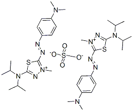 bis[5-(diisopropylamino)-2-[[4-(dimethylamino)phenyl]azo]-3-methyl-1,3,4-thiadiazolium] sulphate Struktur