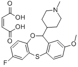 Piperidine, 4-(7-fluoro-2-methoxy-11H-dibenz(b,e)(1,4)oxathiepin-11-yl )-1-methyl-, (Z)-2-butenedioate (1:1) Struktur