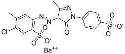 2-chloro-5-[[4,5-dihydro-3-methyl-5-oxo-1-(4-sulphophenyl)-1H-pyrazol-4-yl]azo]toluene-4-sulphonic acid, barium salt Struktur