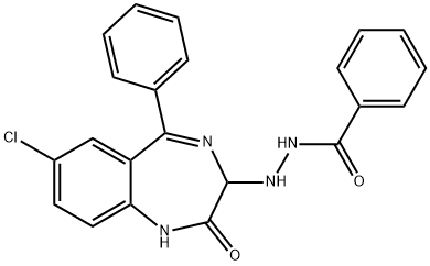 2-(7-Chloro-2-oxo-5-phenyl-2,3-dihydro-1H-1,4-benzodiazepin-3-yl)hydra zide of benzoic acid Struktur