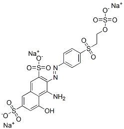 trisodium 4-amino-5-hydroxy-3-[[4-[[2-(sulphonatooxy)ethyl]sulphonyl]phenyl]azo]naphthalene-2,7-disulphonate Struktur