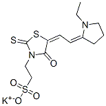 potassium 5-[(1-ethylpyrrolidin-2-ylidene)ethylidene]-4-oxo-2-thioxothiazolidin-3-ethanesulphonate Struktur