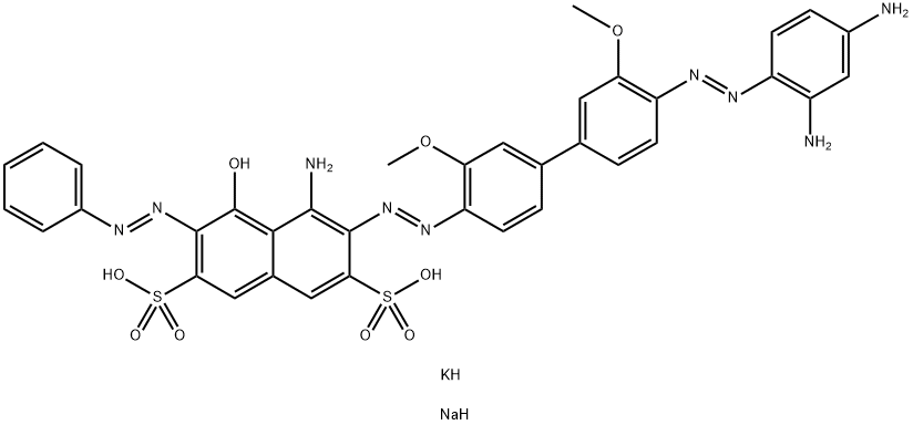 4-amino-3-[[4'-[(2,4-diaminophenyl)azo]-3,3'-dimethoxy[1,1'-biphenyl]-4-yl]azo]-5-hydroxy-6-(phenylazo)naphthalene-2,7-disulphonic acid, potassium sodium salt  Struktur