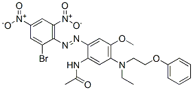 N-[2-[(2-bromo-4,6-dinitrophenyl)azo]-5-[ethyl(2-phenoxyethyl)amino]-4-methoxyphenyl]acetamide Struktur