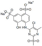 disodium 4-[[5-chloro-6-methyl-2-(methylsulphonyl)-4-pyrimidinyl]amino]-5-hydroxynaphthalene-1,7-disulphonate Struktur