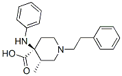 cis-4-anilino-3-methyl-1-phenethylpiperidine-4-carboxylic acid Struktur