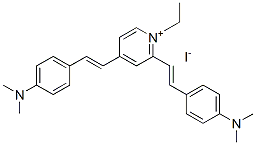 2,4-bis[2-[4-(dimethylamino)phenyl]vinyl]-1-ethylpyridinium iodide Struktur