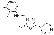 1,3,4-Oxadiazole-2(3H)-thione, 3-(((2,3-dimethylphenyl)amino)methyl)-5 -(4-pyridinyl)- Struktur