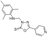 1,3,4-Oxadiazole-2(3H)-thione, 5-(4-pyridinyl)-3-(((2,4,6-trimethylphe nyl)amino)methyl)- Struktur