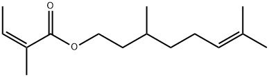 3,7-dimethyl-6-octenyl 2-methylisocrotonate Struktur