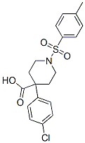 4-(p-chlorophenyl)-1-(p-tolylsulphonyl)piperidine-4-carboxylic acid  Struktur