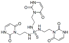 trisodium bis[2-(2,6-dioxo-3H-pyrimidin-1-yl)ethylazanidyl]phosphinoth ioyl-[2-(2,6-dioxo-3H-pyrimidin-1-yl)ethyl]azanide Struktur