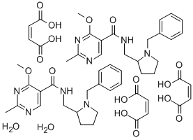 5-Pyrimidinecarboxamide, N-((1-benzyl-2-pyrrolidinyl)methyl)-4-methoxy -2-methyl-, maleate, hydrate (2:3:2) Struktur