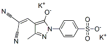 dipotassium p-[4-(2,2-dicyanovinyl)-3-methyl-5-oxido-1H-pyrazol-1-yl]benzenesulphonate Struktur