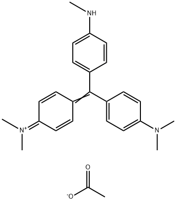 [4-[[4-(dimethylamino)phenyl][4-(methylamino)phenyl]methylene]cyclohexa-2,5-dien-1-ylidene]dimethylammonium acetate Struktur