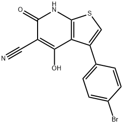 3-(4-bromophenyl)-4-hydroxy-6-oxo-6,7-dihydrothieno[2,3-b]pyridine-5-carbonitrile Struktur