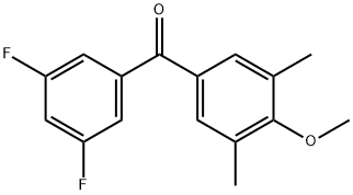 3,5-DIFLUORO-3',5'-DIMETHYL-4'-METHOXYBENZOPHENONE Struktur