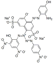 disodium 4-[(2-amino-4-hydroxyphenyl)azo]-5-hydroxynaphthalene-2,7-disulphonate, mono[(p-nitrophenyl)azo] mono[(2-hydroxy-3,5-dinitrophenyl)azo] derivative  Struktur