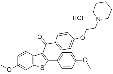 6-METHOXY-2-(4-METHOXY PHENYL)-BENZO[B]THIEN-3-YL][4-[2-(1-[PIPERIDINYL)ETHOXY]PHENYL]METHANONE HYDROCHLORIDE Struktur