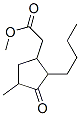 methyl 2-butyl-4-methyl-3-oxocyclopentaneacetate Struktur