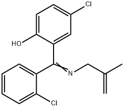 Phenol, 4-chloro-2-((2-chlorophenyl)((2-methyl-2-propenyl)imino)methyl )- Struktur