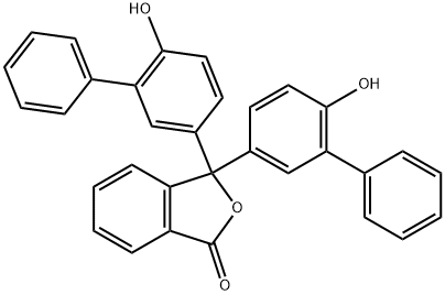 3,3-bis(4-hydroxy-3-phenyl-phenyl)isobenzofuran-1-one Struktur