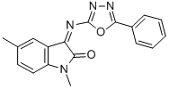 1,5-Dimethyl-3-(5-phenyl-1,3,4-oxadiazol-2-ylimino)-2-indolinone Struktur