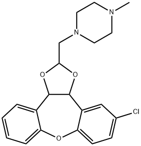 Piperazine, 1-((5-chloro-3a,12b-dihydrodibenzo(b,f)-1,3-dioxolo(4,5-d) oxepin-2-yl)methyl)-4-methyl- Struktur