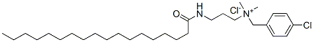 (p-chlorobenzyl)dimethyl[3-[(1-oxooctadecyl)amino]propyl]ammonium chloride Struktur