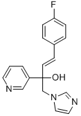 (E)-4-(4-FLUORO-PHENYL)-1-IMIDAZOL-1-YL-2-PYRIDIN-3-YL-BUT-3-EN-2-OL Struktur