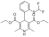 2,6-Dimethyl-3,5-diethoxycarbonyl-4-(o-(difluoromethylthio)phenyl)-1,4 -dihydropyridine Struktur