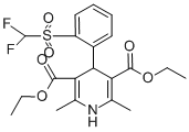 2,6-Dimethyl-3,5-diethoxycarbonyl-4-(o-difluoromethylsulfonylphenyl)-1 ,4-dihydropyridine Struktur