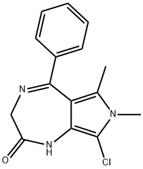 Pyrrolo(3,4-e)-1,4-diazepin-2(1H)-one, 3,7-dihydro-8-chloro-6,7-dimeth yl-5-phenyl- Struktur