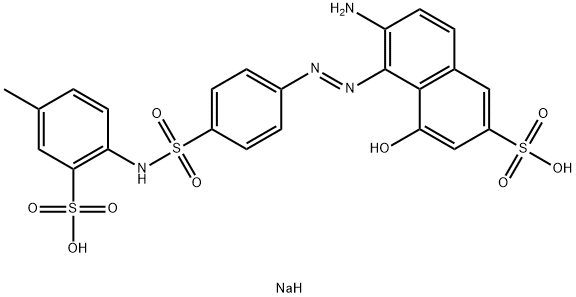 disodium 6-amino-4-hydroxy-5-[[4-[[(4-methyl-2-sulphonatophenyl)amino]sulphonyl]phenyl]azo]naphthalene-2-sulphonate Struktur