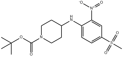 1-BOC-4-[4-(METHYLSULFONYL)-2-NITROPHENYL]PIPERIDIN-4-AMINE
 Struktur