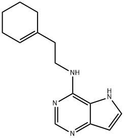 5H-Pyrrolo(3,2-d)pyrimidin-4-amine, N-(2-(1-cyclohexen-1-yl)ethyl)- Struktur