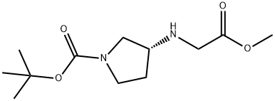 1-Boc-3(R )-(methoxycarbonylmethyl-amino)pyrrolidine Struktur