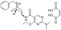 5-Pyrimidinecarboxamide, N-(8-benzyl-3-beta-nortropanyl)-2-(dimethylam ino)-4-ethoxy-, monomaleate Struktur