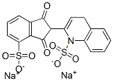 disodium 2-(2,3-dihydro-1,3-dioxosulphonato-1H-inden-2-yl)quinolinesulphonate Struktur