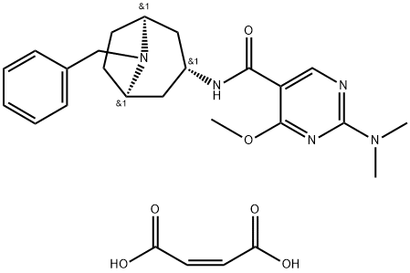 5-Pyrimidinecarboxamide, N-(8-benzyl-3-beta-nortropanyl)-2-(dimethylam ino)-4-methoxy-, monomaleate Struktur