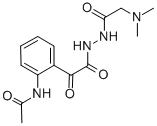 Benzeneacetic acid, 2-(acetylamino)-alpha-oxo-, 2-((dimethylamino)acet yl)hydrazide Struktur