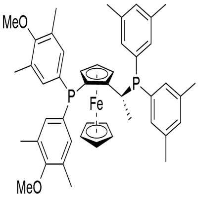 (R)-1-{(S)-2-[BIS(4-METHOXY-3,5-DIMETHYLPHENYL)PHOSPHINO]FERROCENYL}-ETHYLDI(3,5 Struktur