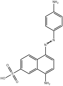 8-amino-5-[(p-aminophenyl)azo]naphthalene-2-sulphonic acid Struktur