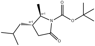 1-PYRROLIDINECARBOXYLIC ACID, 2-METHYL-3-(2-METHYLPROPYL)-5-OXO-, 1,1-DIMETHYLETHYL ESTER, (2R,3S)-REL- Struktur